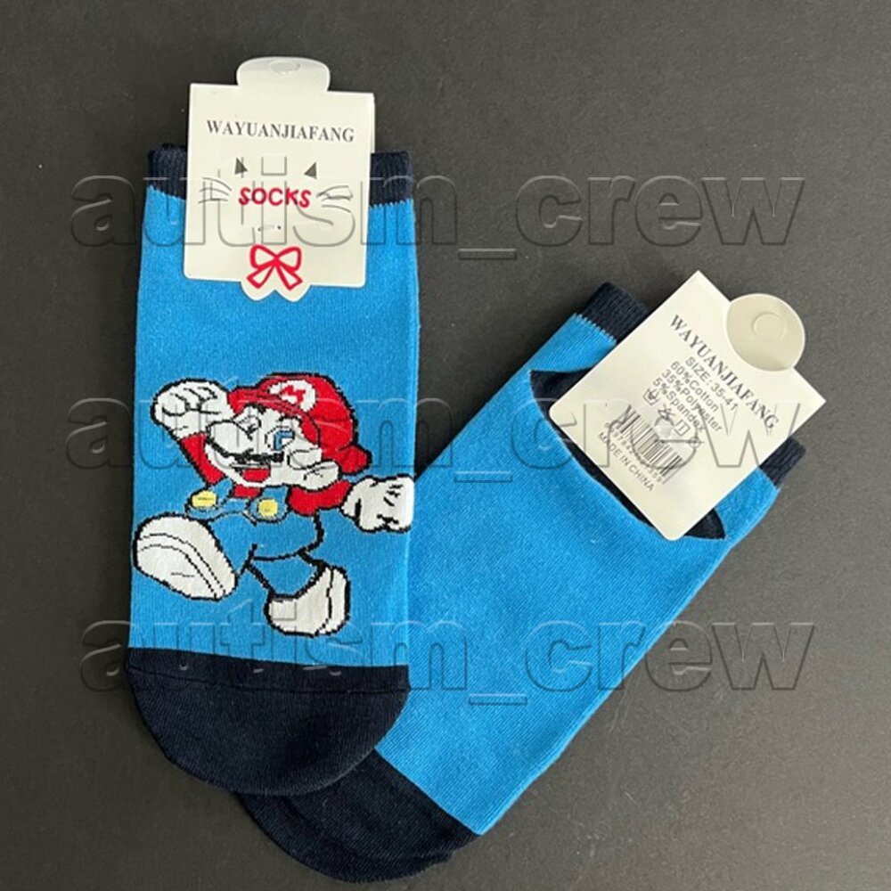 4/$12 💥🆕 Mario Bros. Adult Themed Character No Show Socks | 4395